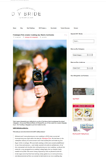 diy bride nostalgia film article screenshot 